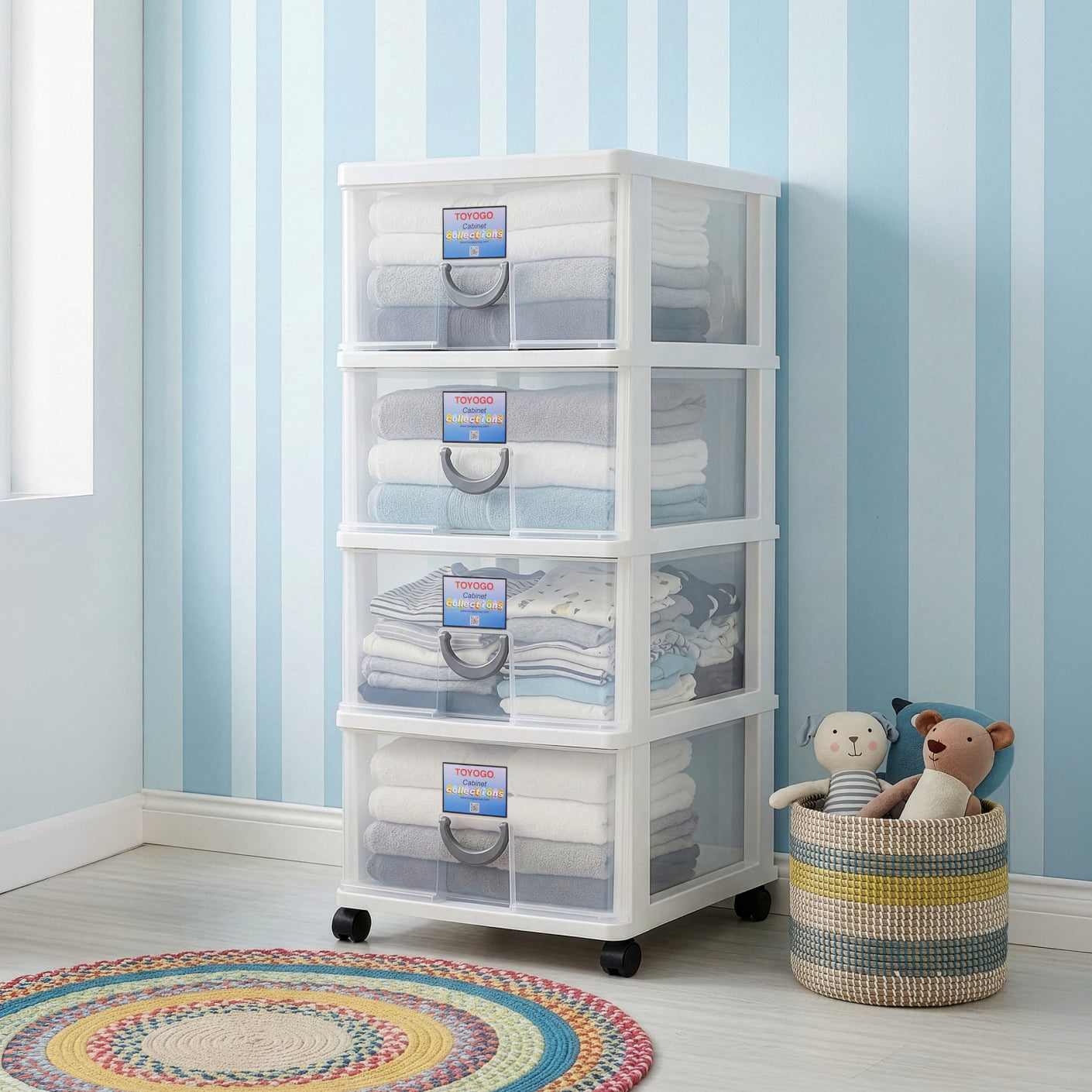 4 TIER STOCKER W/WHEELS (803-4)