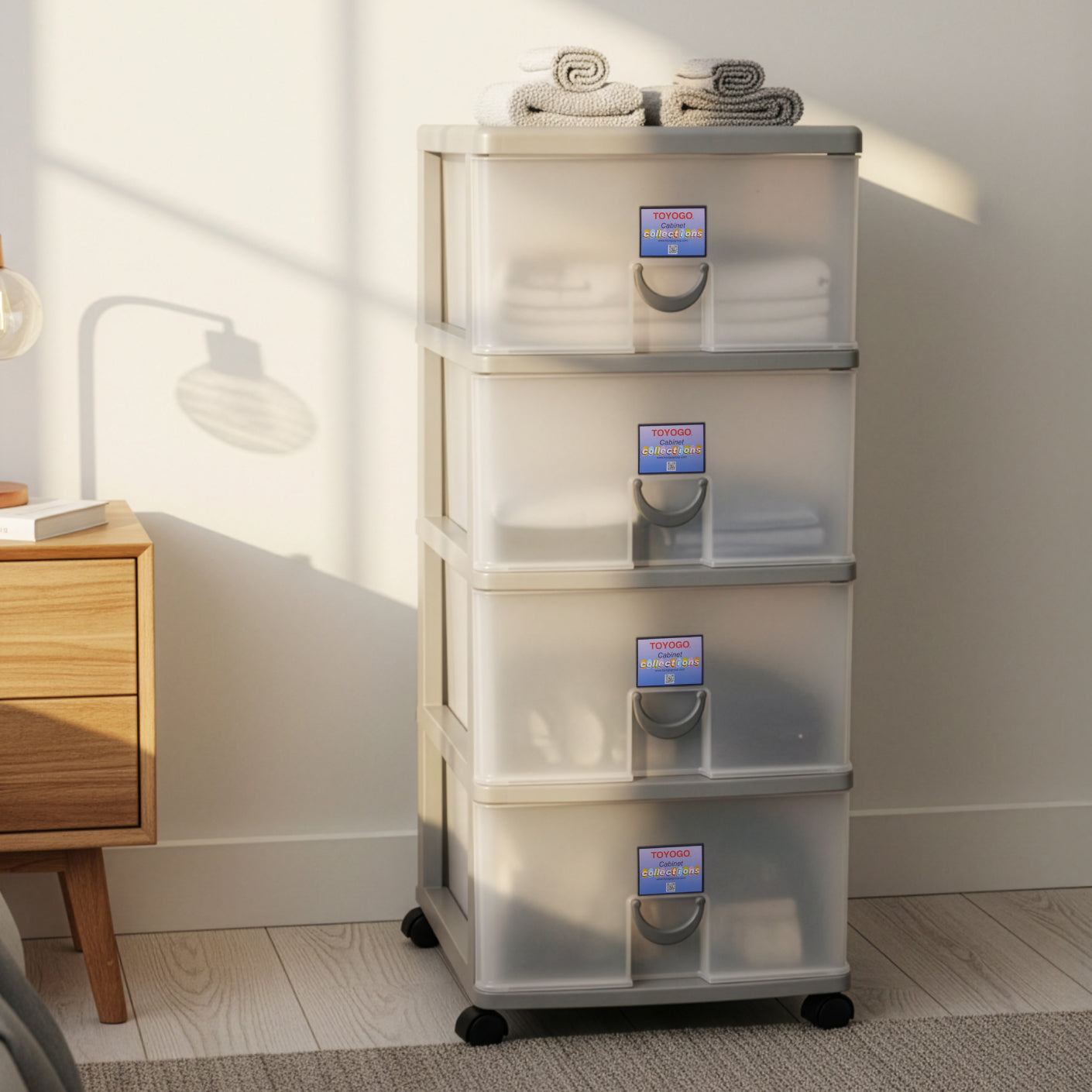 4 TIER BITANIC CABINET W/WHL (804-4)