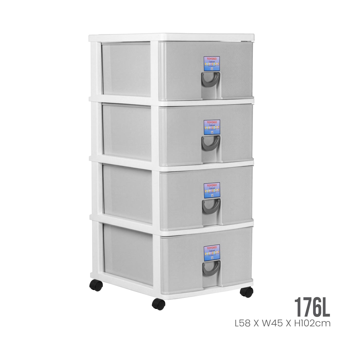 4 TIER BITANIC CABINET W/WHL (804-4)