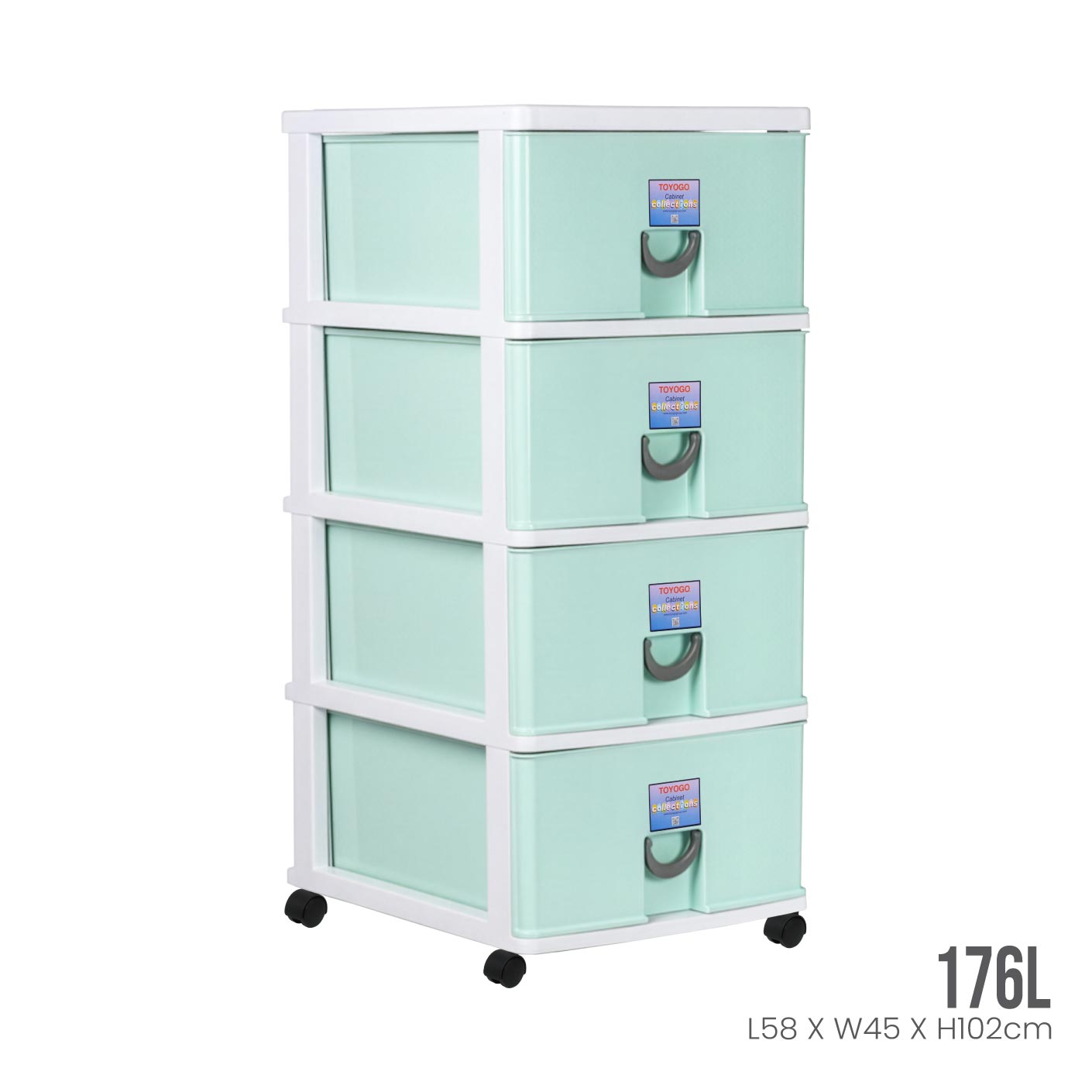 4 TIER BITANIC CABINET W/WHL (804-4)