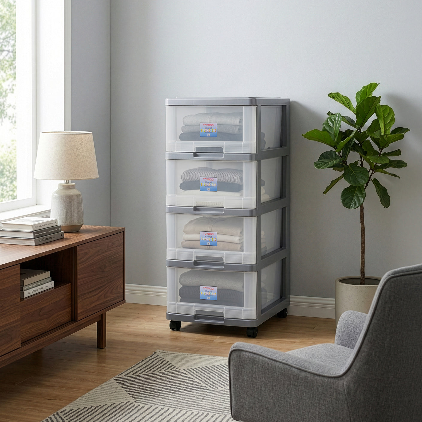 4 TIER MENTON DRAWER W/WHL (807-4)