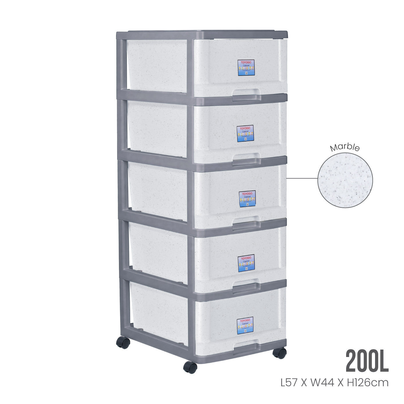 5 TIER MENTON DRAWER W/WHL (807-5)