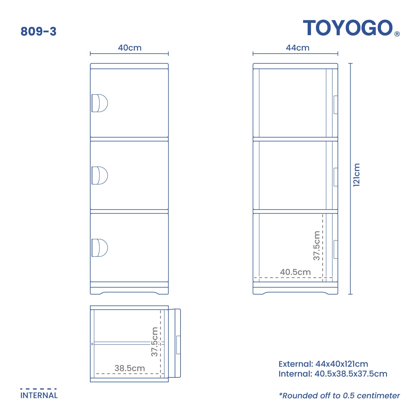 3 TIER CORINA CABINET (809-3)