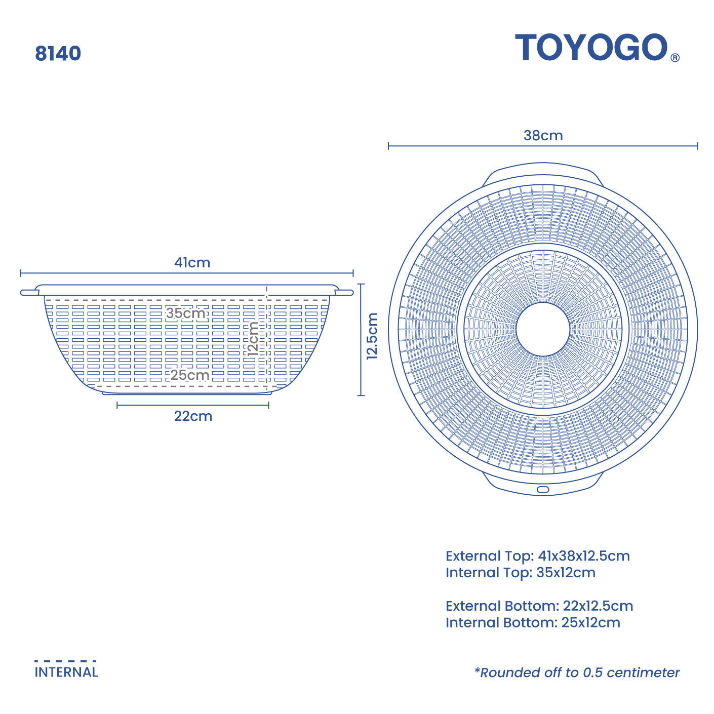ROUND COLANDER 40CM (8140)