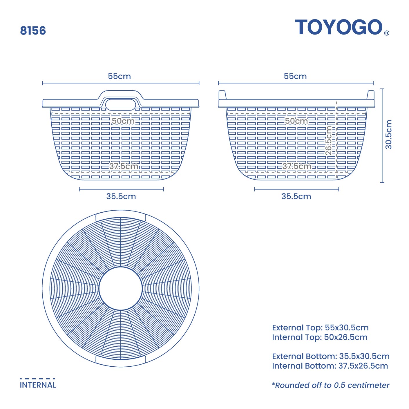 RODAN LAUNDRY BASKET(L) (8156)