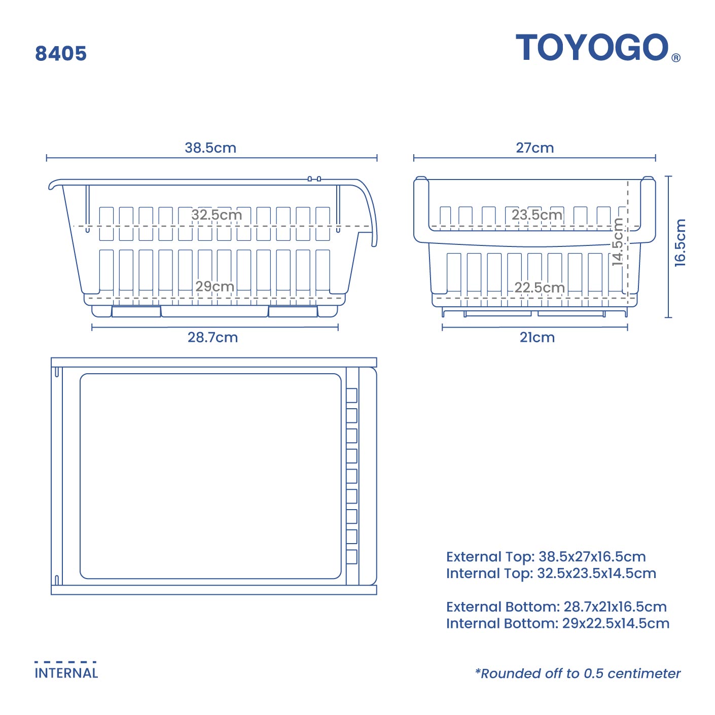 STACKABLE SPACE BASKET (8405)