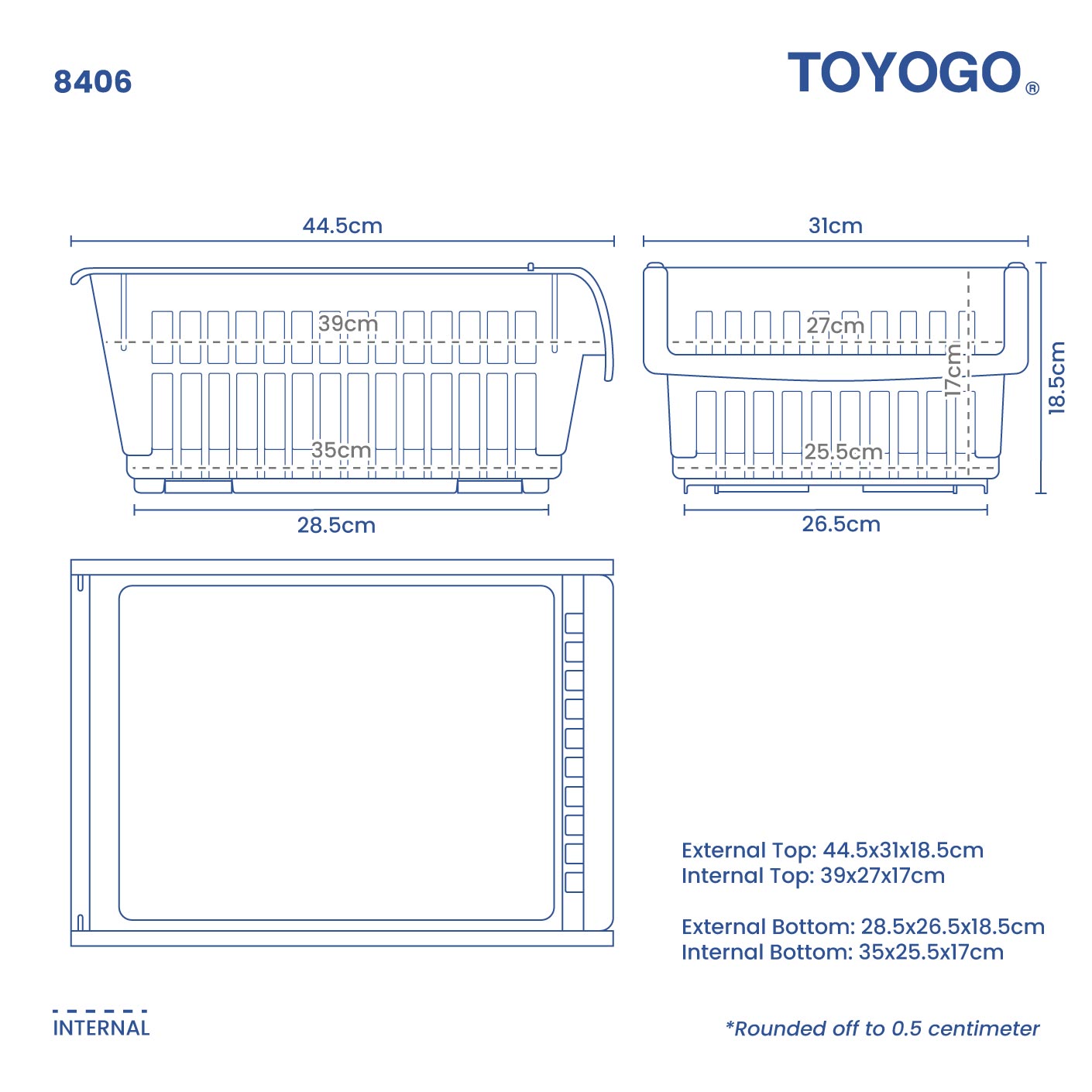 STACKABLE SPACE BASKET (8406)
