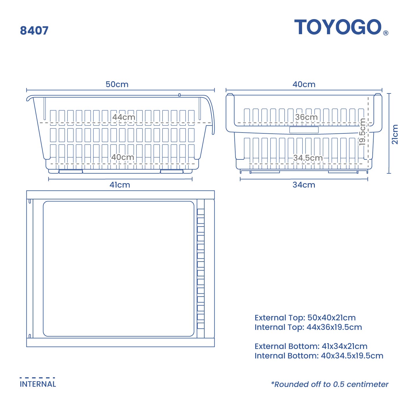 STACKABLE SPACE BASKET (8407)