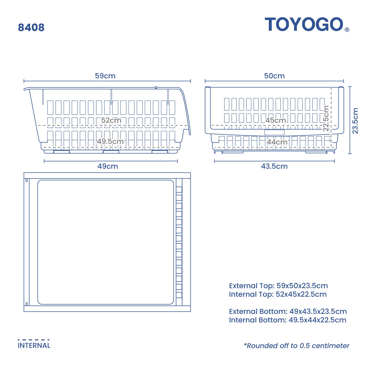 STACKABLE SPACE BASKET (8408)