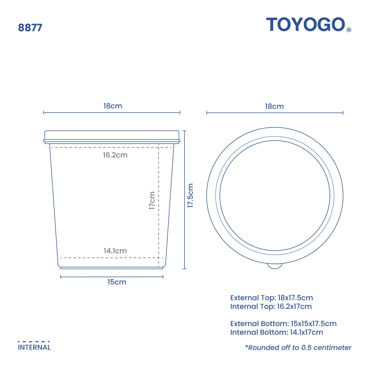 ROUND CONTAINER W/LID (8877)