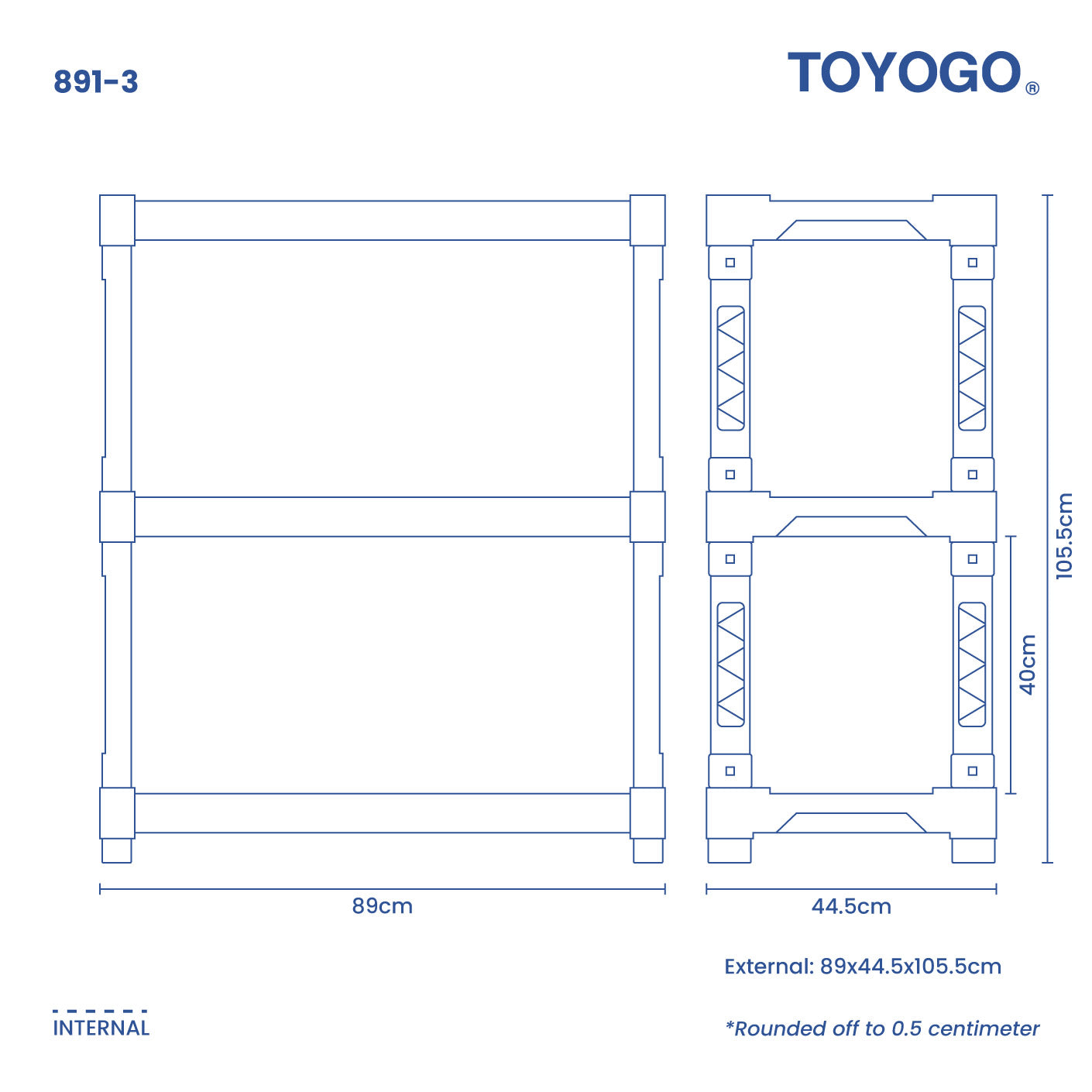 3 TIER SHELVING DIY (891-3)