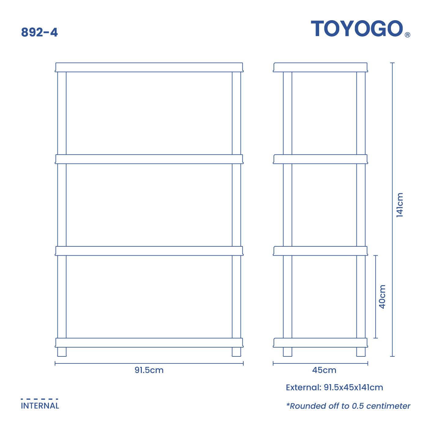 4 TIER SHELVING DIY (892-4)