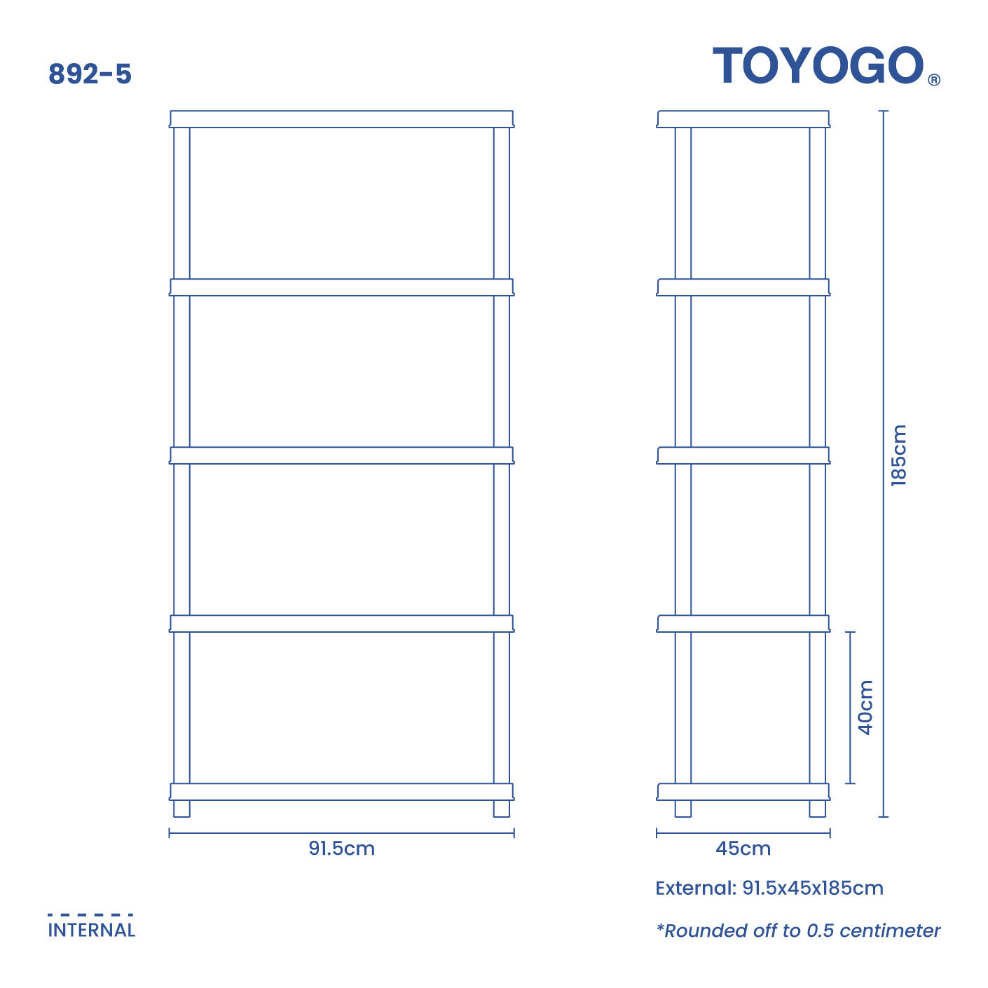 5 TIER SHELVING DIY (892-5)