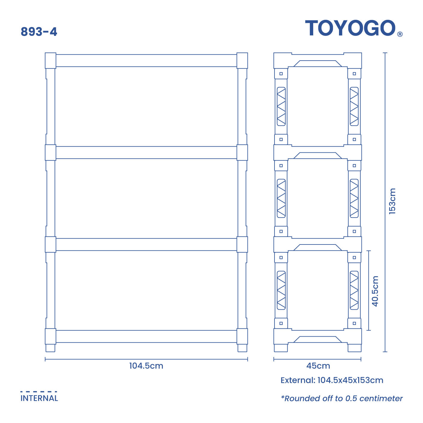 4 TIER L/SHELVING DIY (893-4)
