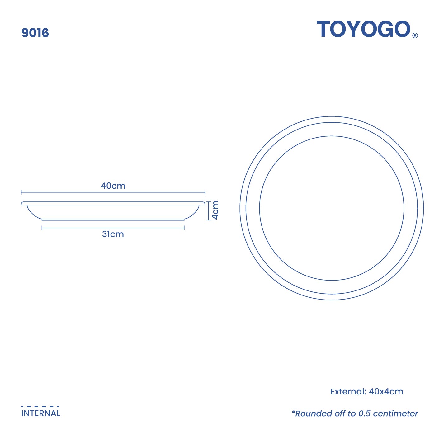 40CM ROUND SERVING TRAY (9016)