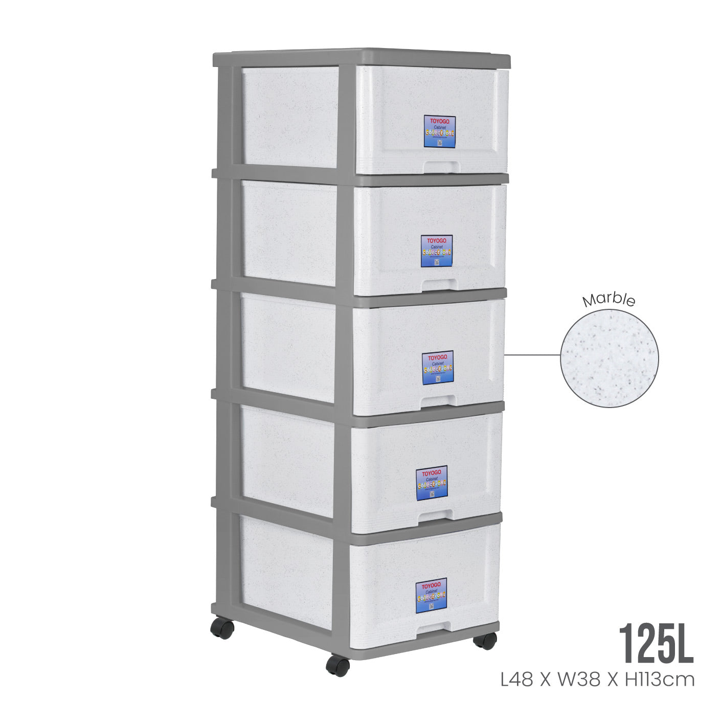 5 TIER MENTON DRAWER W/WHLS (903-5)