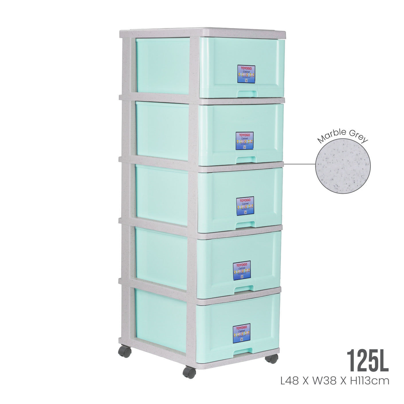 5 TIER MENTON DRAWER W/WHLS (903-5)