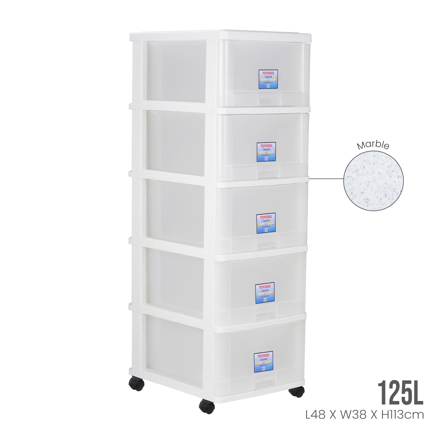 5 TIER MENTON DRAWER W/WHLS (903-5)