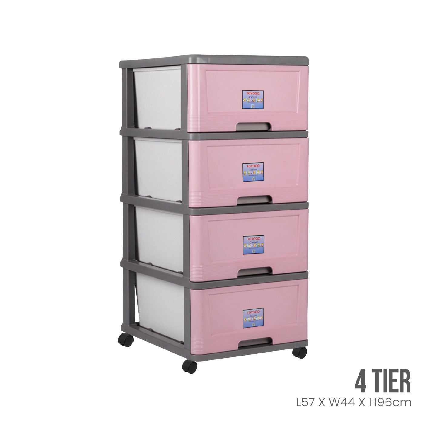 4 TIER CABINET W/WHL (904-4)