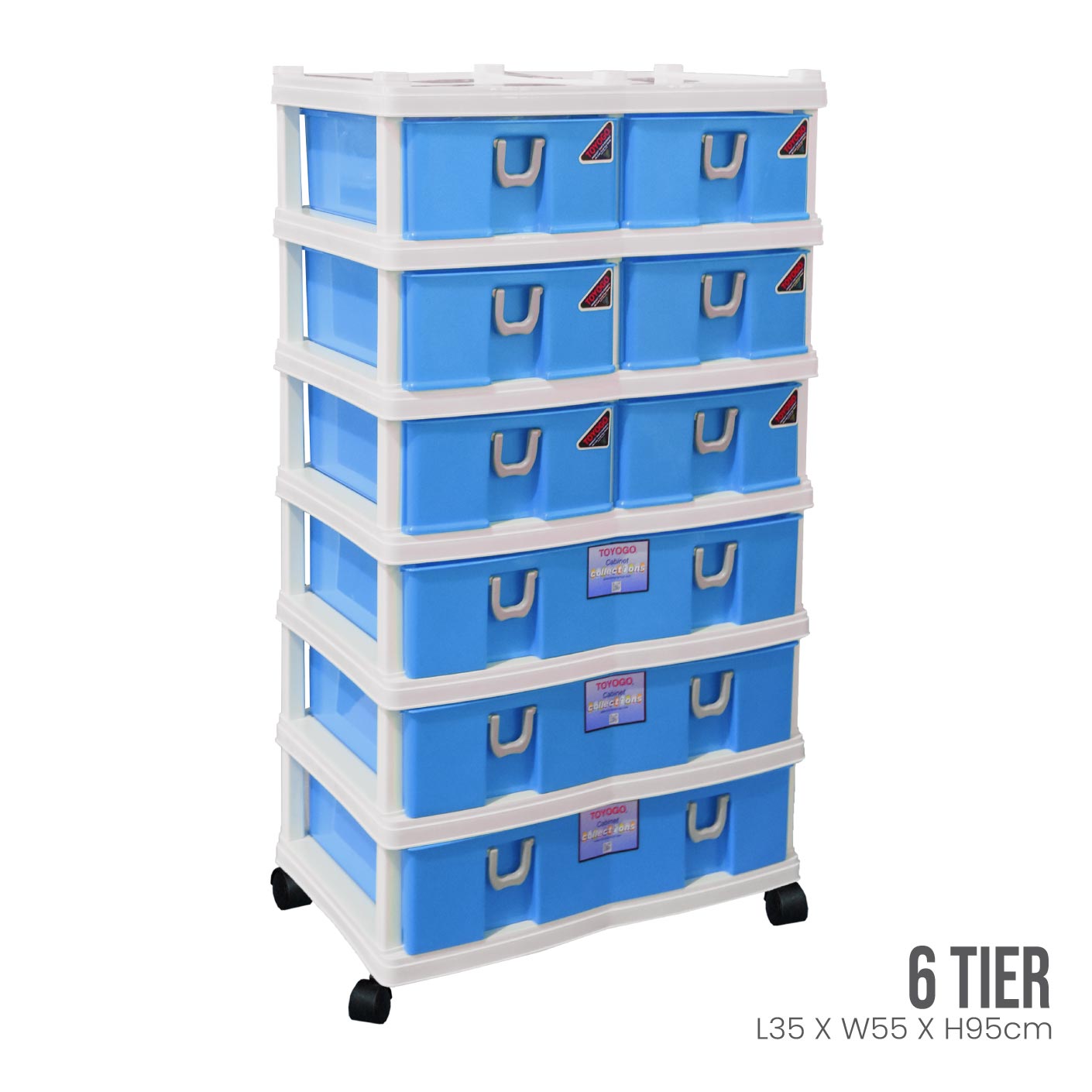 6 TIER TWIN CABINET 9 DRAWER (912-6)