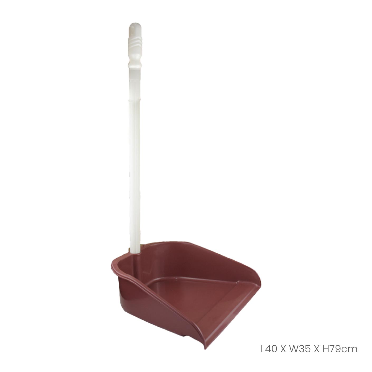 DUST PAN-L W/STICK (BROWN) (9194B)