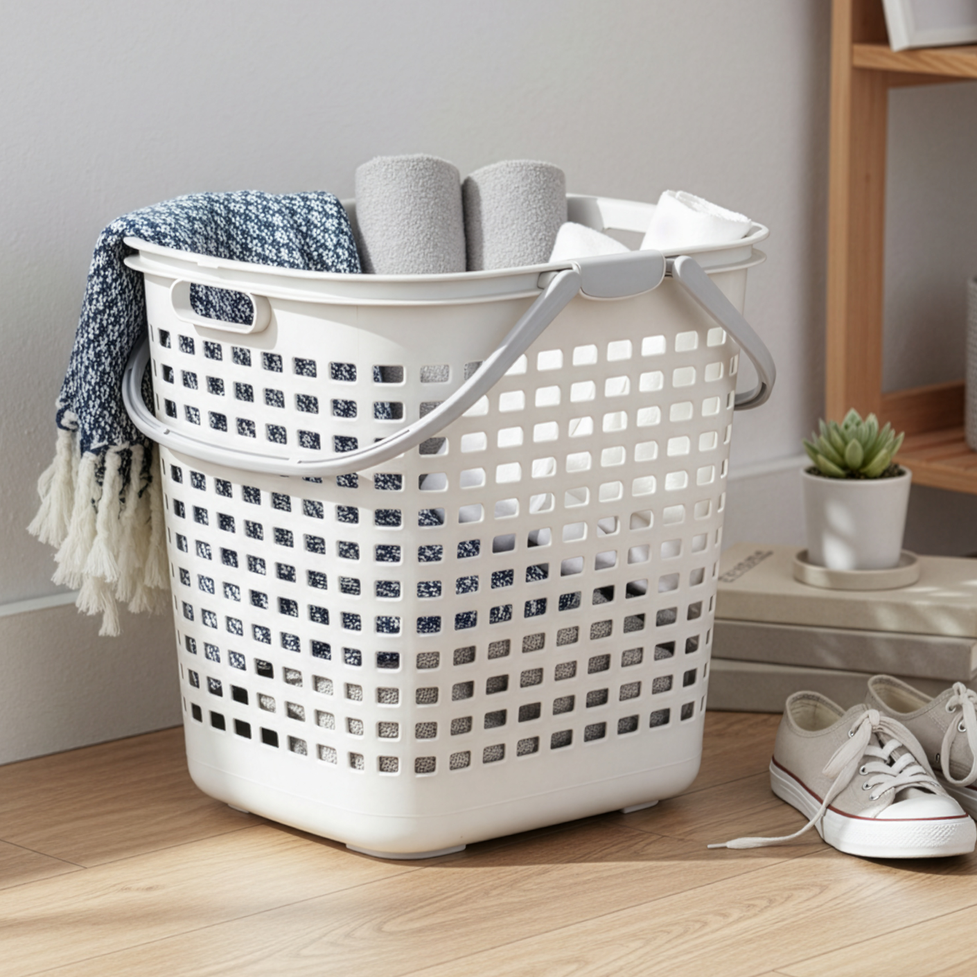 LAUNDRY BASKET W/HANDLE (9606)