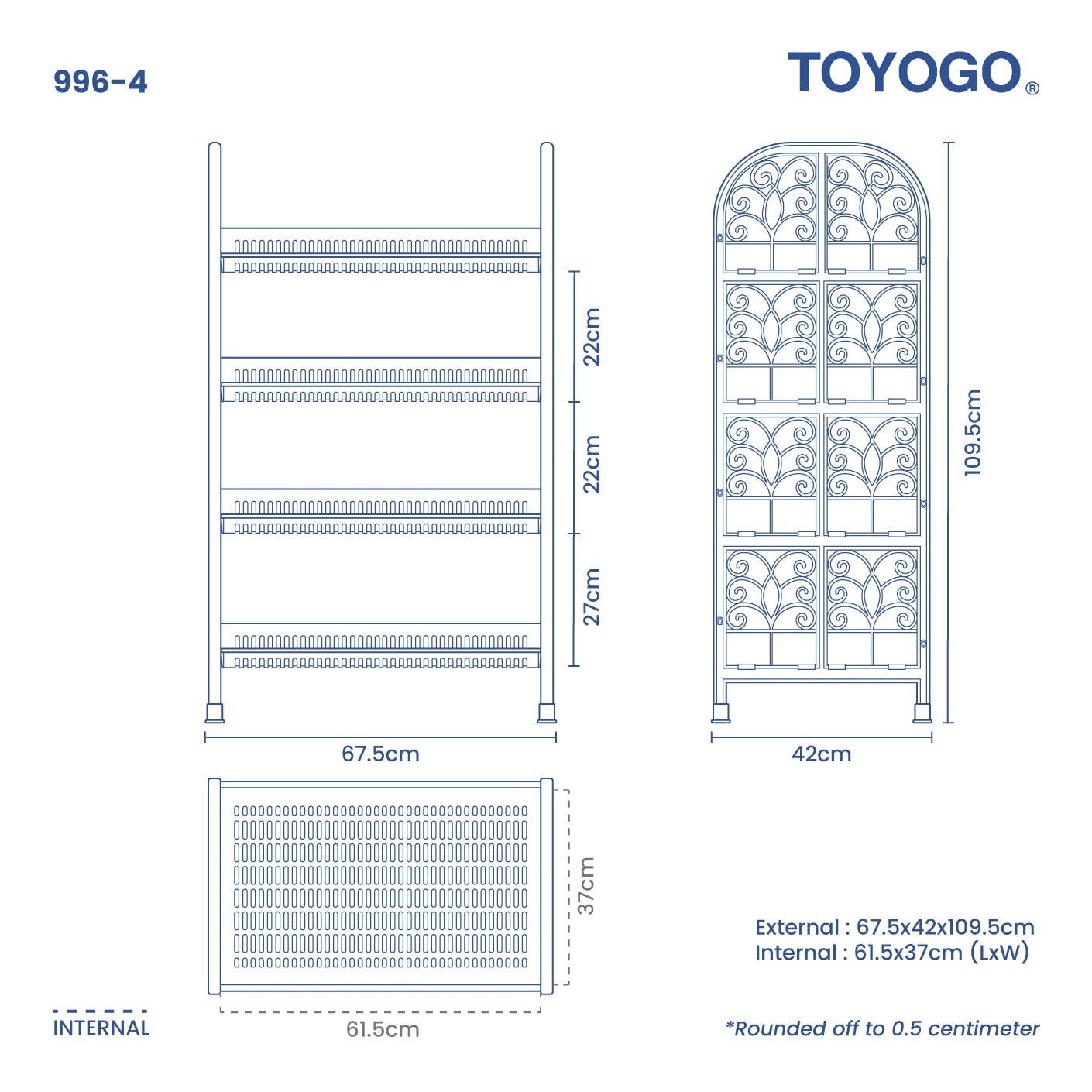 4 TIER HAZER KITCHEN RACK (996-4)