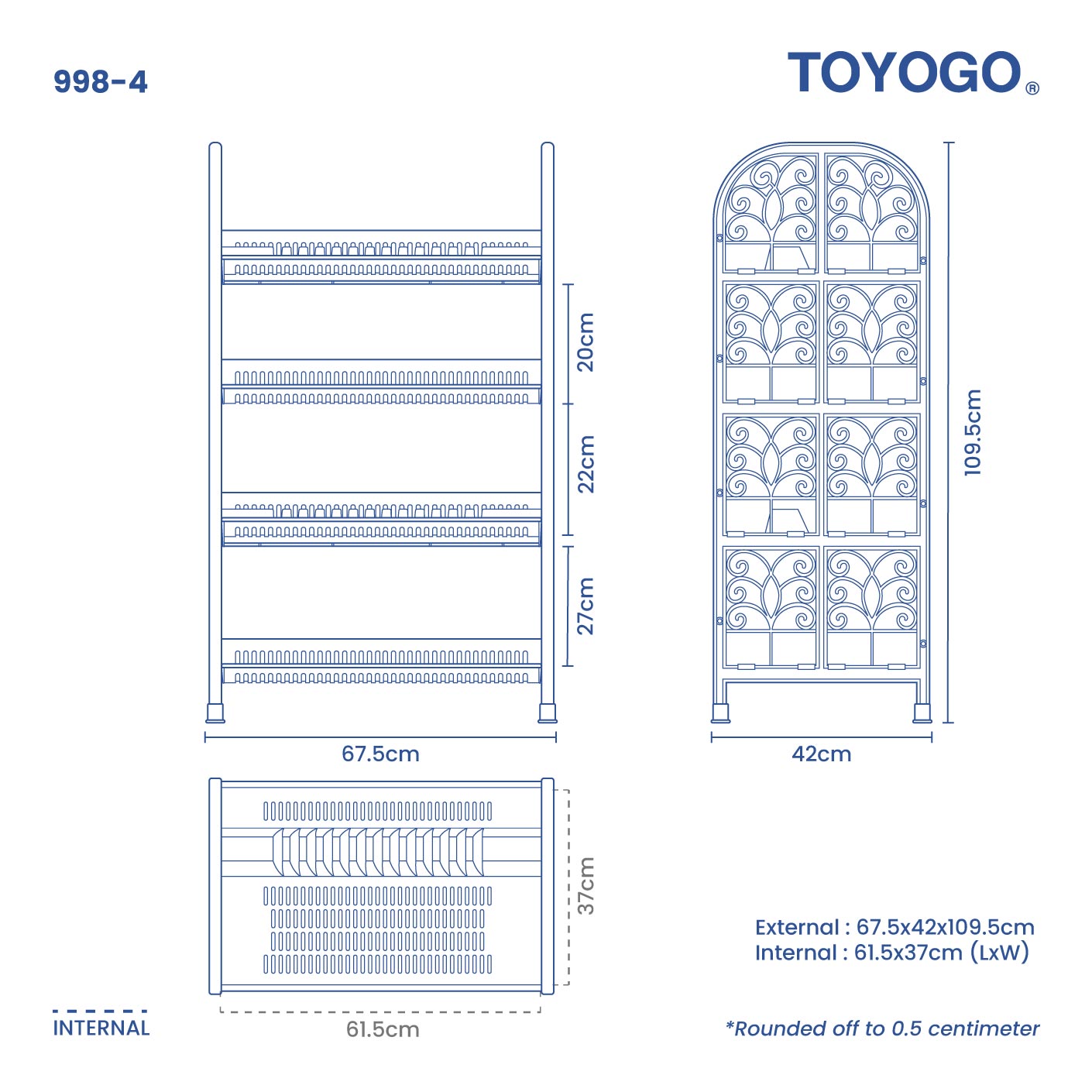 4 TIER HAZER KITCHEN RACK W/DRAINER (998-4)