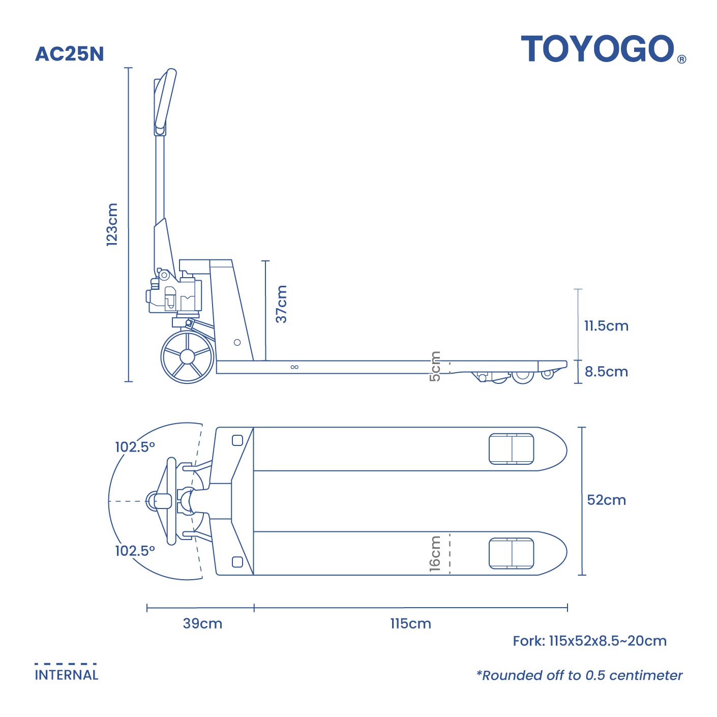GEOLIFT PALLET TRUCK (520X1150MM) 2500KG (AC25N)