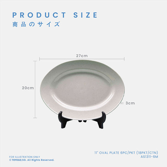 11" OVAL PLATE 6PC/PKT (18PKT/CTN) (AS1311-6M)