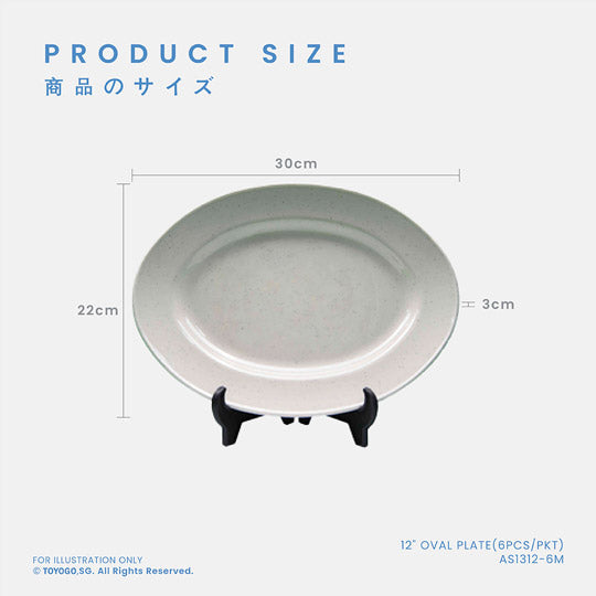 12" OVAL PLATE 6PC/PKT (12PKT/CTN) (AS1312-6M)