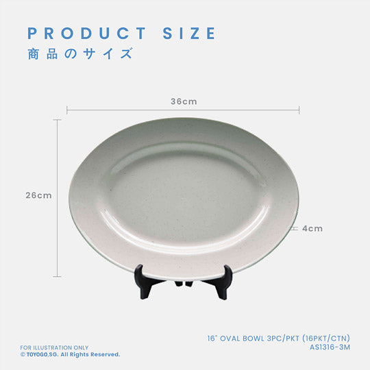 16" OVAL BOWL 3PC/PKT (16PKT/CTN) (AS1316-3M)