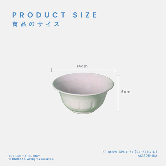 5" BOWL 6PC/PKT (24PKT/CTN) (AS1805-6M)