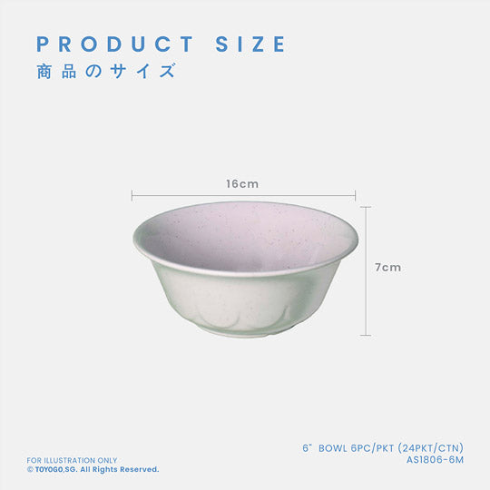 6" BOWL 6PC/PKT (24PKT/CTN) (AS1806-6M)