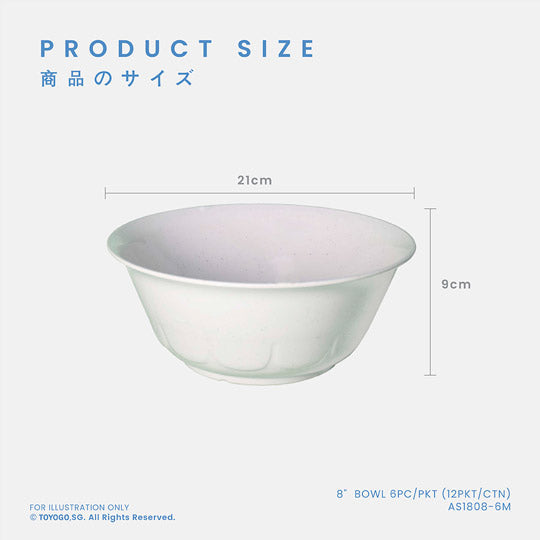 8" BOWL 6PC/PKT (12PKT/CTN) (AS1808-6M)