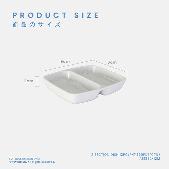 2 SECTION DISH 12PC/PKT (60PKT/CTN) (AS1832-12M) | TOYOGO Singapore ...