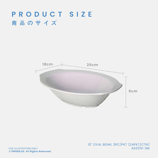10" OVAL BOWL 3PC/PKT (24PKT/CTN) (AS2010-3M)
