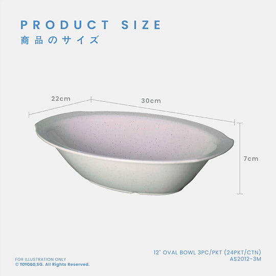12" OVAL BOWL 3PC/PKT (24PKT/CTN) (AS2012-3M)