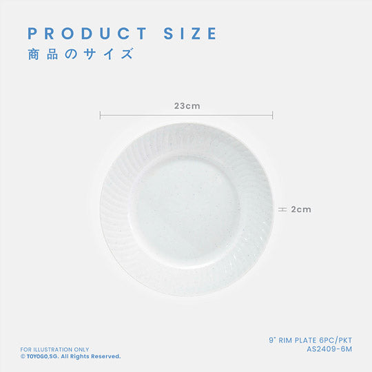 9" RIM PLATE 6PC/PKT ( 36PKT/CTN) (AS2409-6M)