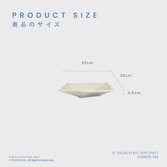 8" SALAD PLATE 6PC/PKT (12PKT/CTN) (AS5808-6M)