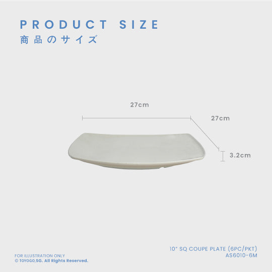 10" SQ COUPE PLATE (6PC/PKT) (AS6010-6M)