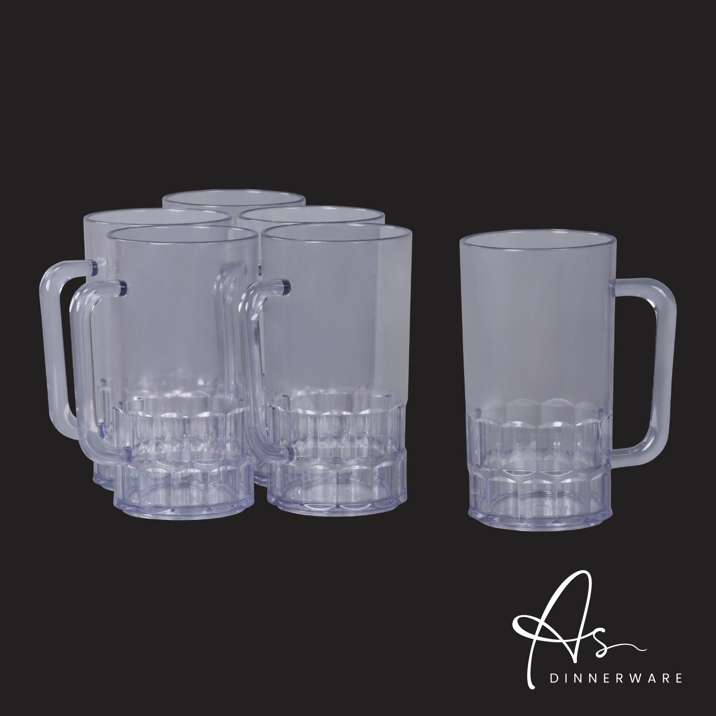 CRYSTAL CUP W HANDLE 6PC/PKT (AS9318-6)