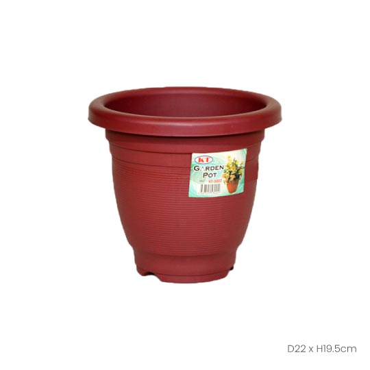 FLOWER POT PLAIN/RD (GP-3002)