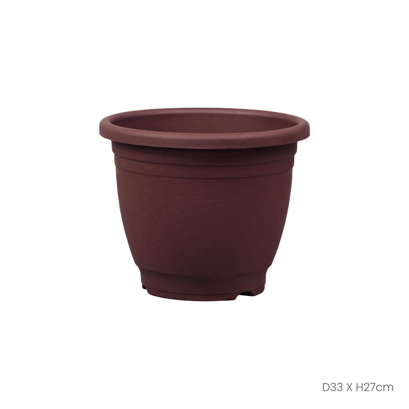 FLOWER POT PLAIN/RD (GP-3004)