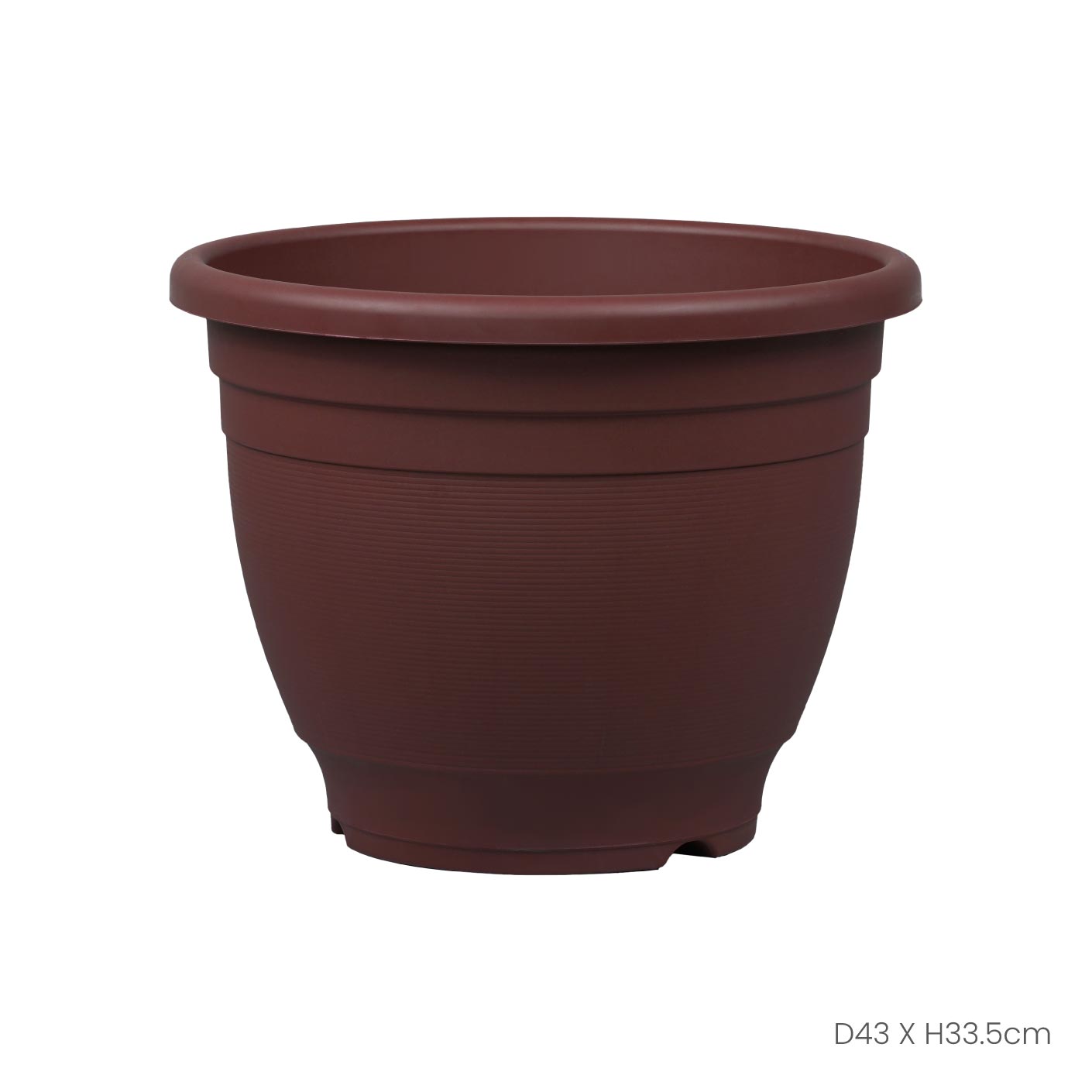 FLOWER POT PLAIN/RD (GP-3006)