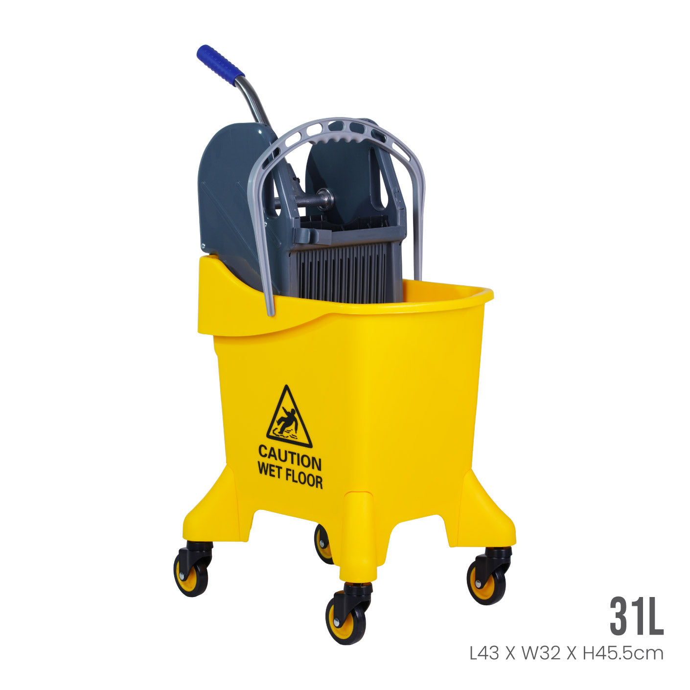 IND MOP PAIL W WHEEL AF08088 YELLOW (HFH1067)