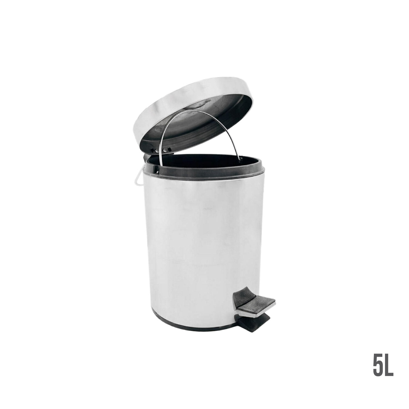 STEP DUSTBIN 5L SS RD/FLAT TOP (HFH1332)
