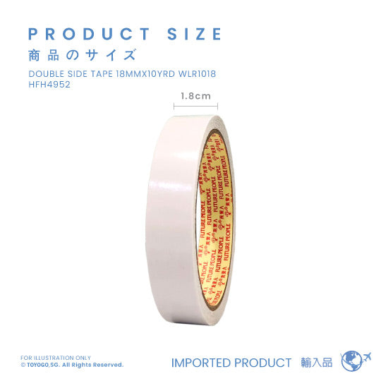DOUBLE SIDE TAPE 18MMX10YRD WLR1018 (HFH4952)