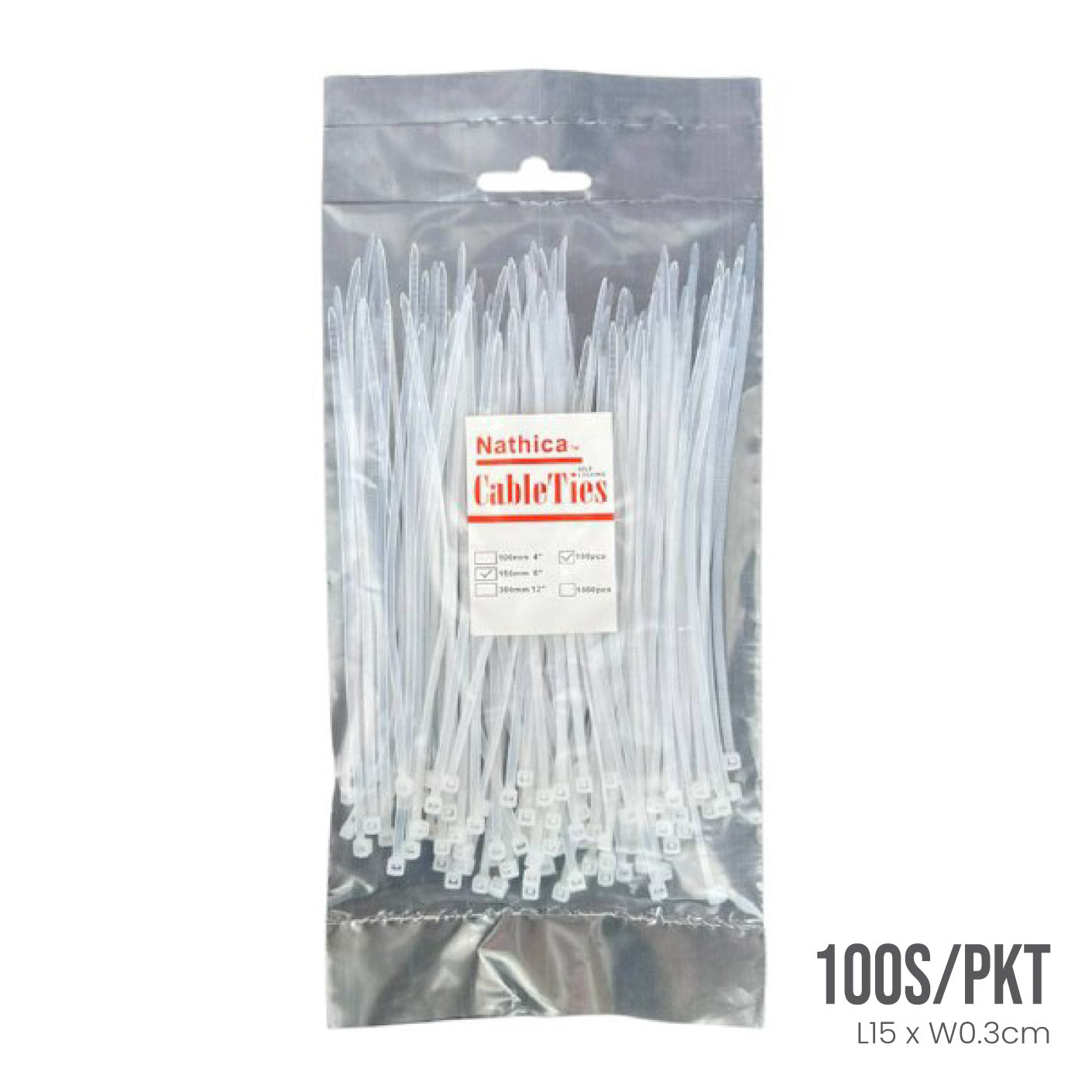 CABLE TIE *3X150MM (100S/PKT) WHITE (HFH5091)
