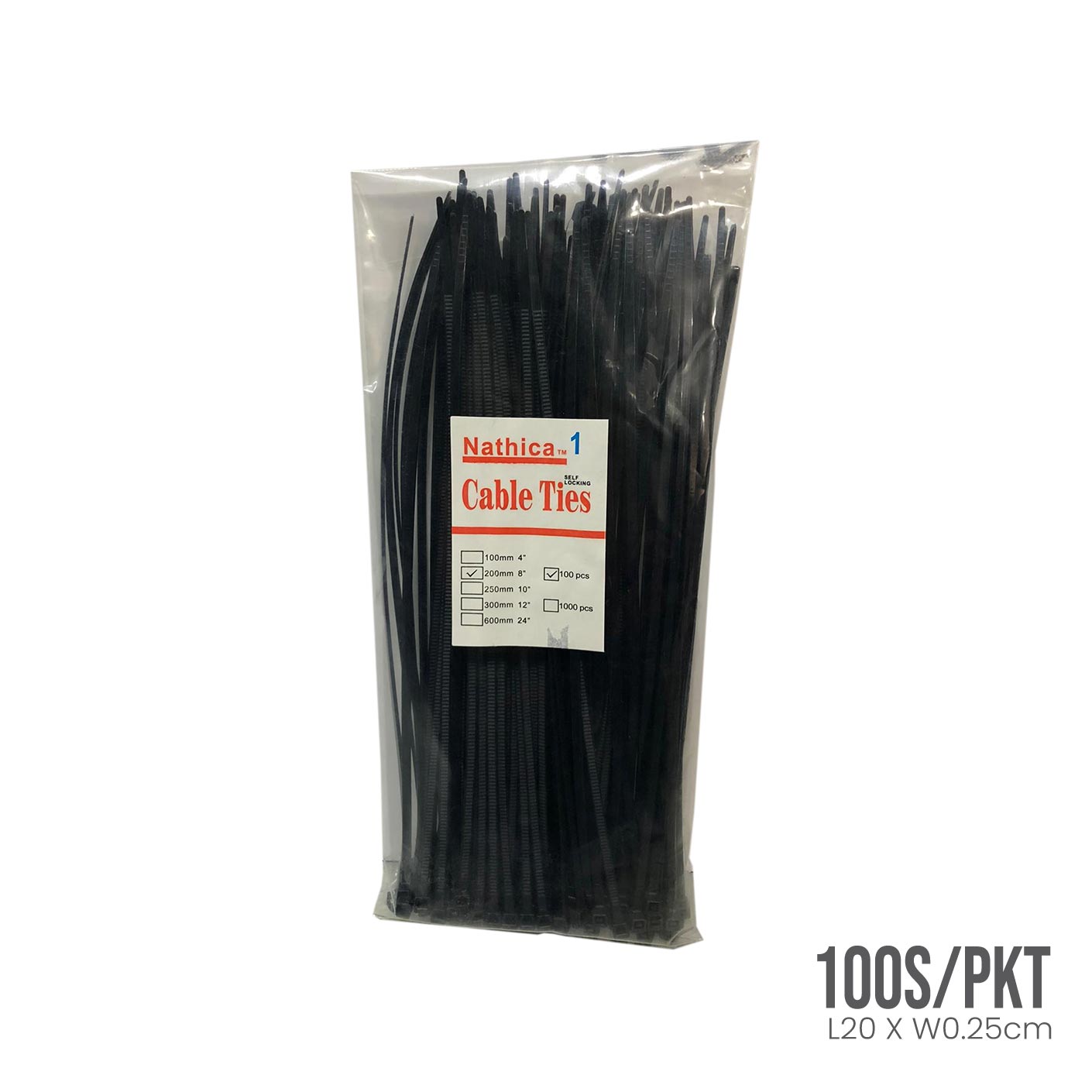 CABLE TIE 2.5X200MM BLACK (HFH5420-BLK)